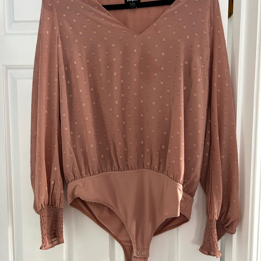 Express Pink Bodysuit with Textured Design